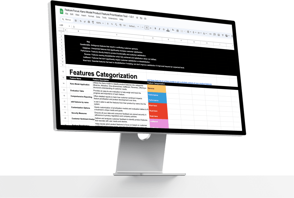 Feature Focus Kano Model template